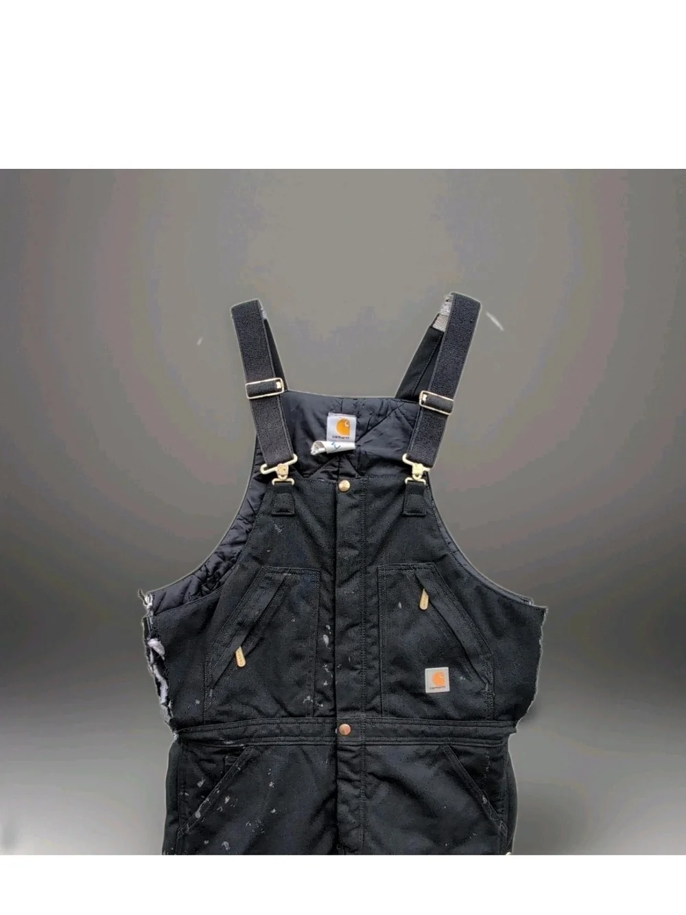 Carhartt R33 Overalls 32x32 Black Yukon Extreme Artic Bibs Insulated Distressed
